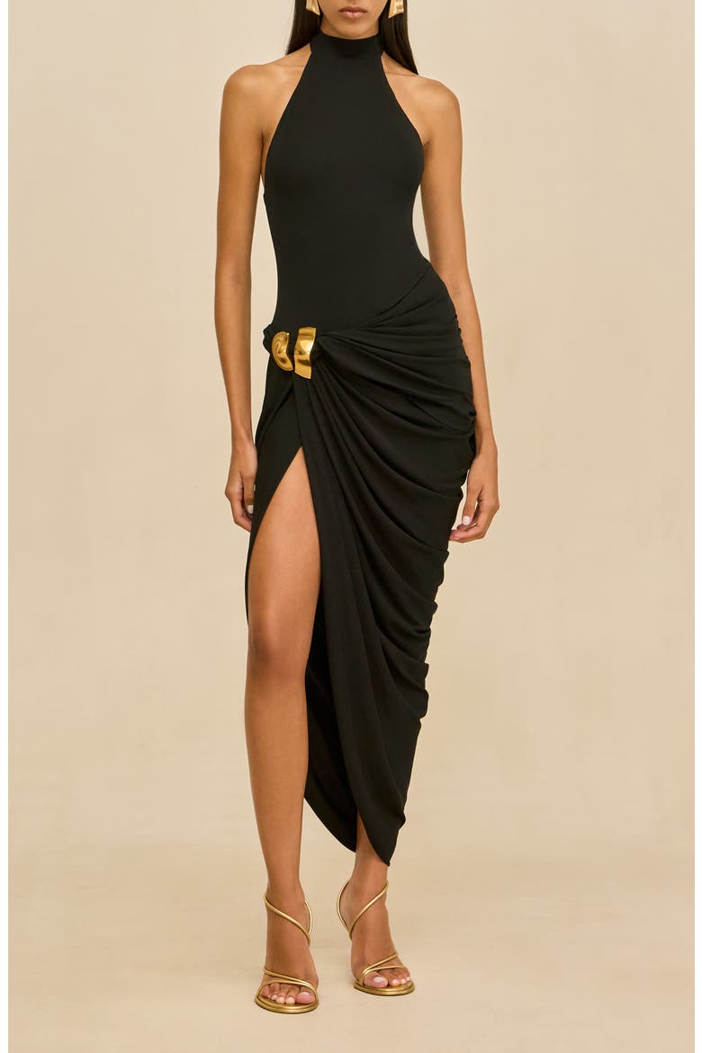 Sutton Halter Neck Maxi Dress, Main, color, BLACK