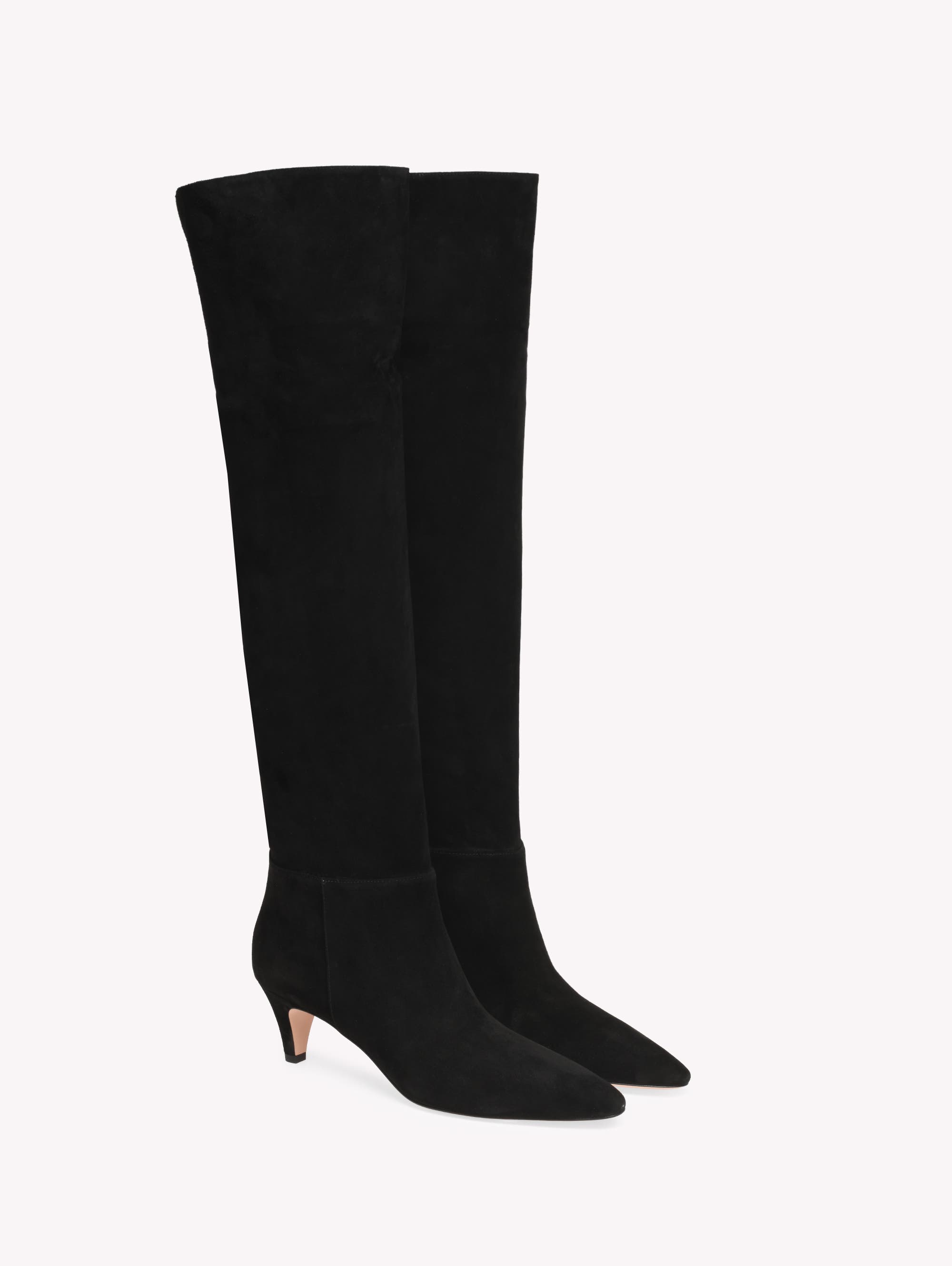 Gianvito Rossi Elise Boot 55, Alternate, color, Black Suede