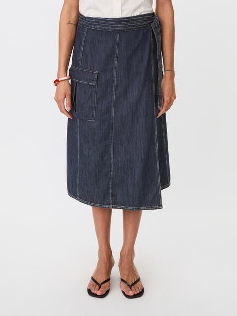 MaSanchiana Mid-Rise Wrap Skirt