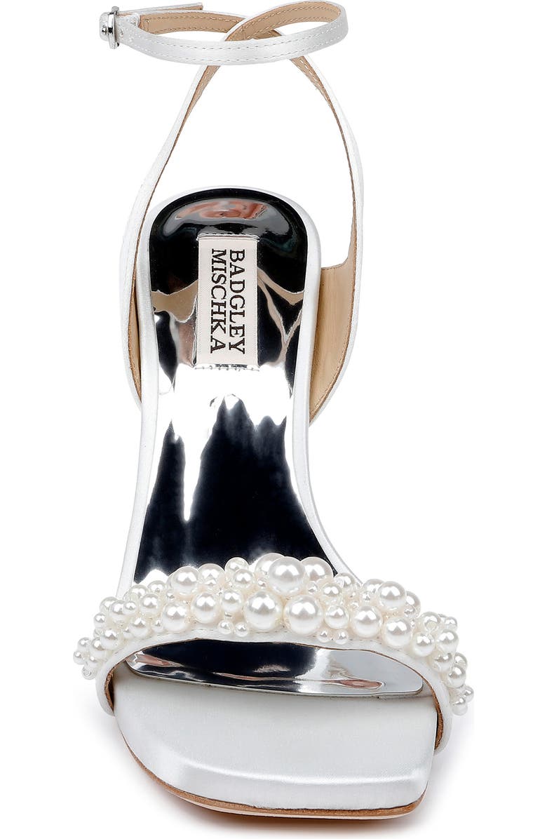 Badgley Mischka Collection Calida Ankle Strap Satin Sandal, Alternate, color, Soft White