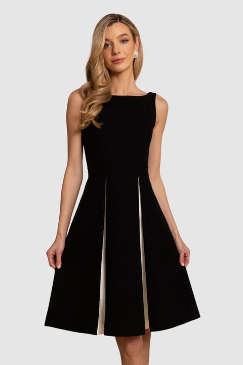 Poise Pleated Silk Taffeta Wool Dress
