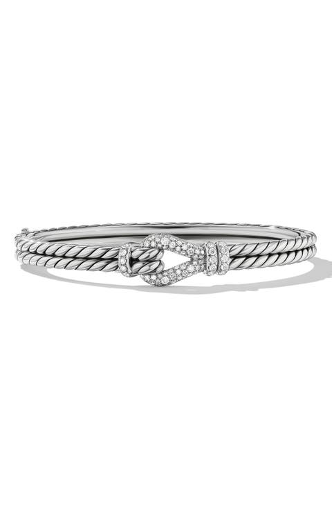 Thoroughbred Loop Bracelet with Pavé Diamonds, 5.5mm