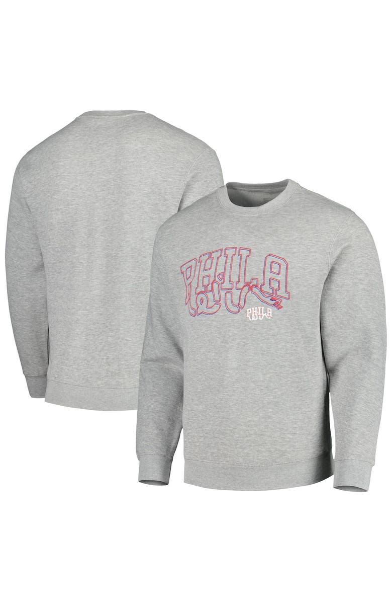 Stadium Essentials Unisex Stadium Essentials  Heather Gray Philadelphia 76ers Element Logo Pop Pullover Sweatshirt, Main, color, Heather Gray