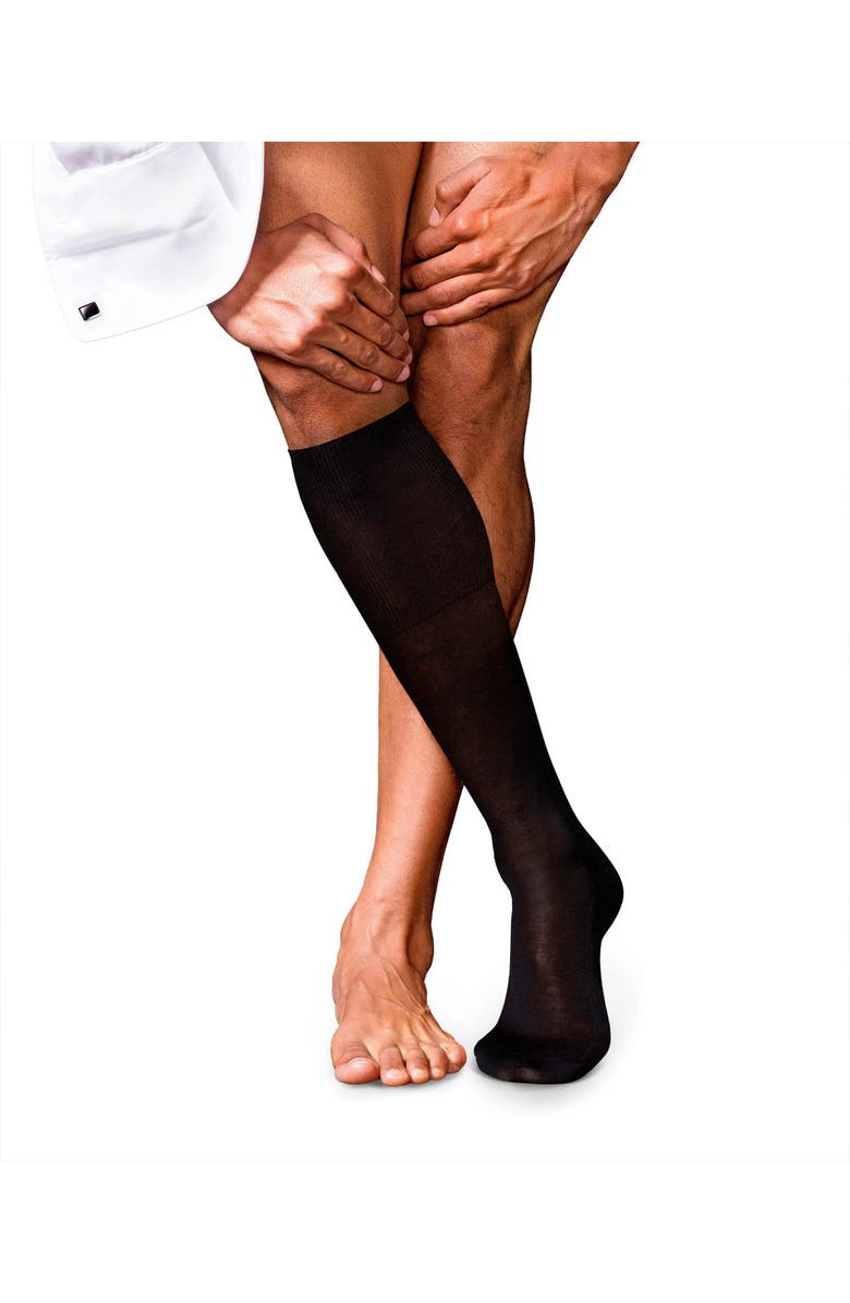 Falke No. 9 Egyptian Cotton Luxury Dress Socks, Main, color, Black