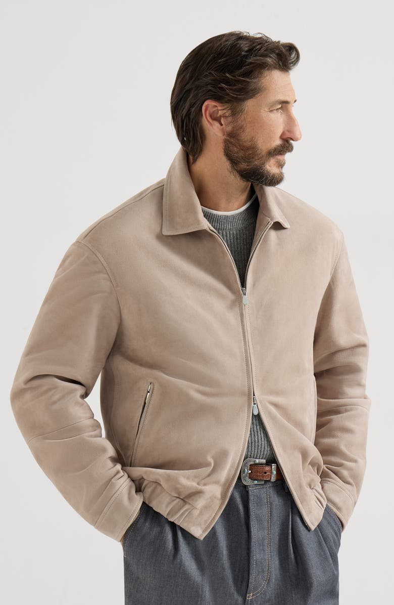 Brunello Cucinelli Suede jacket, Main, color, Yuta