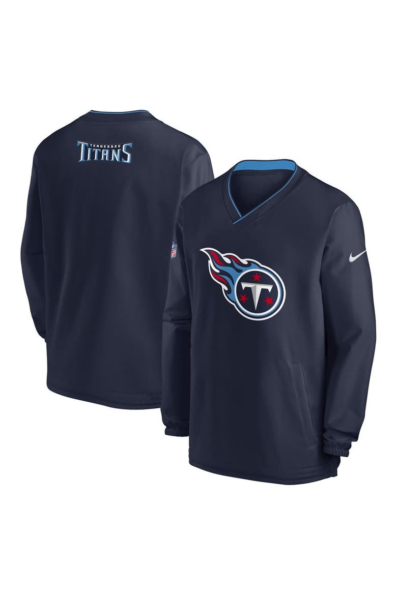 Men's Nike Navy Tennessee Titans 2023/24 Sideline Repel V-Neck Long Sleeve Pullover Windshirt, Alternate, color, Navy