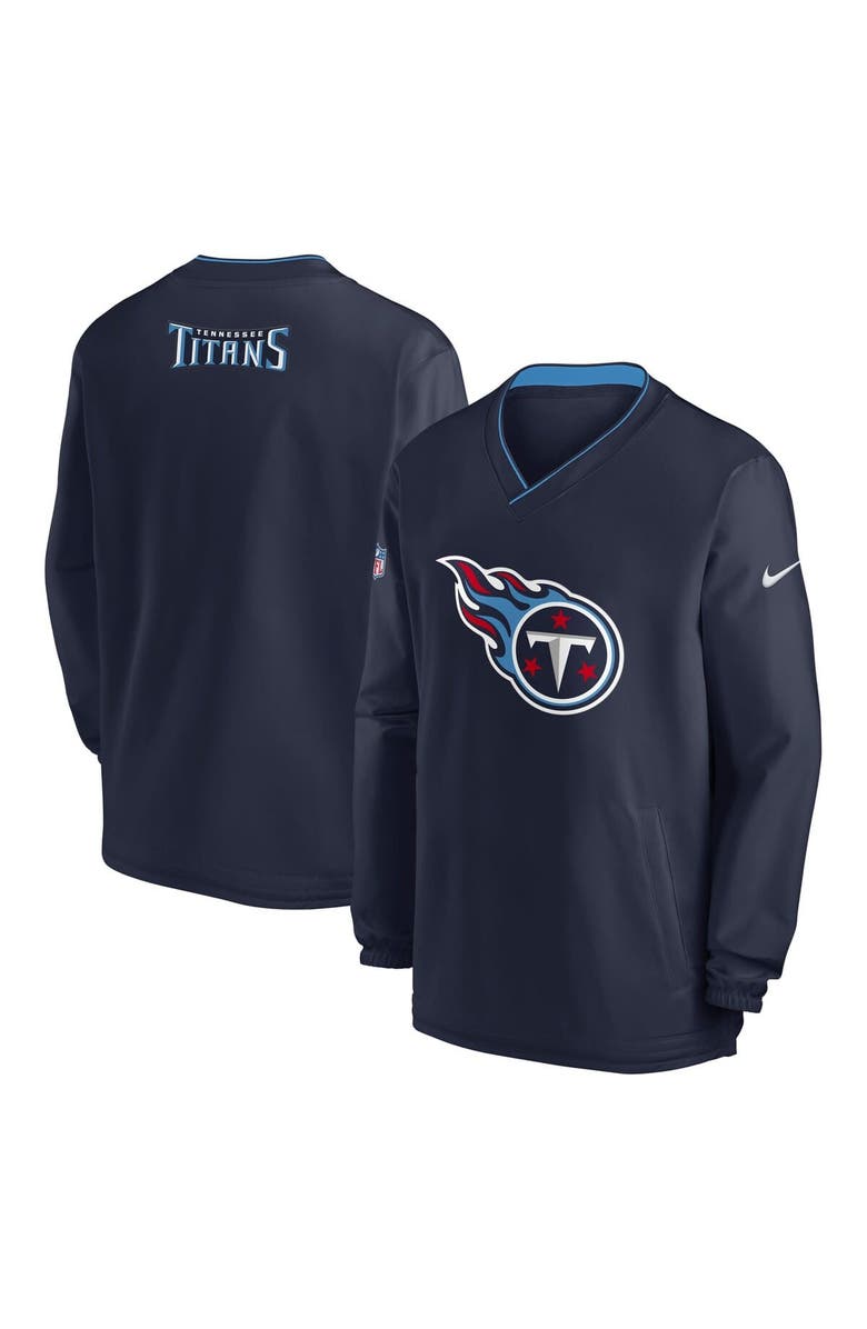 Nike Men's Nike Navy Tennessee Titans 2023/24 Sideline Repel V-Neck Long Sleeve Pullover Windshirt, Alternate, color, Navy