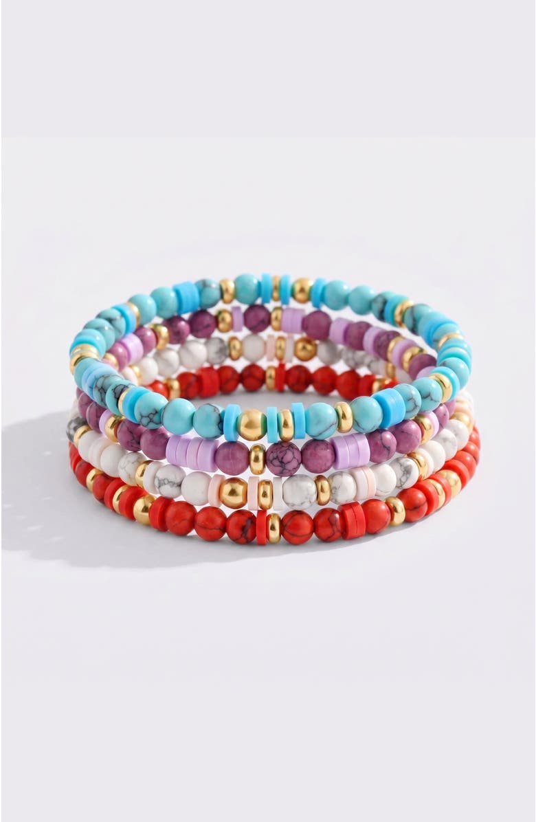 Mint & Lily Stacking Birthstone Beaded Bracelet, Alternate, color, May Emerald