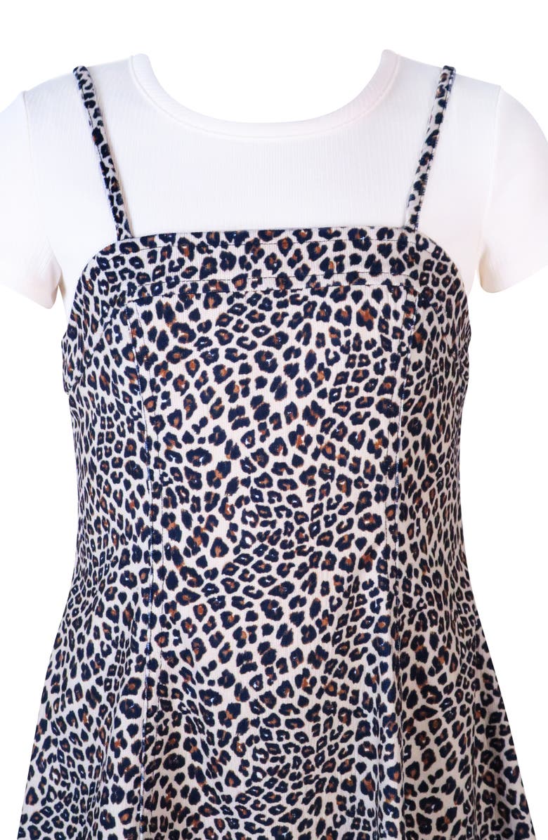 Zunie Kids' Animal Print T-Shirt Dress, Alternate, color, Brown/ Black