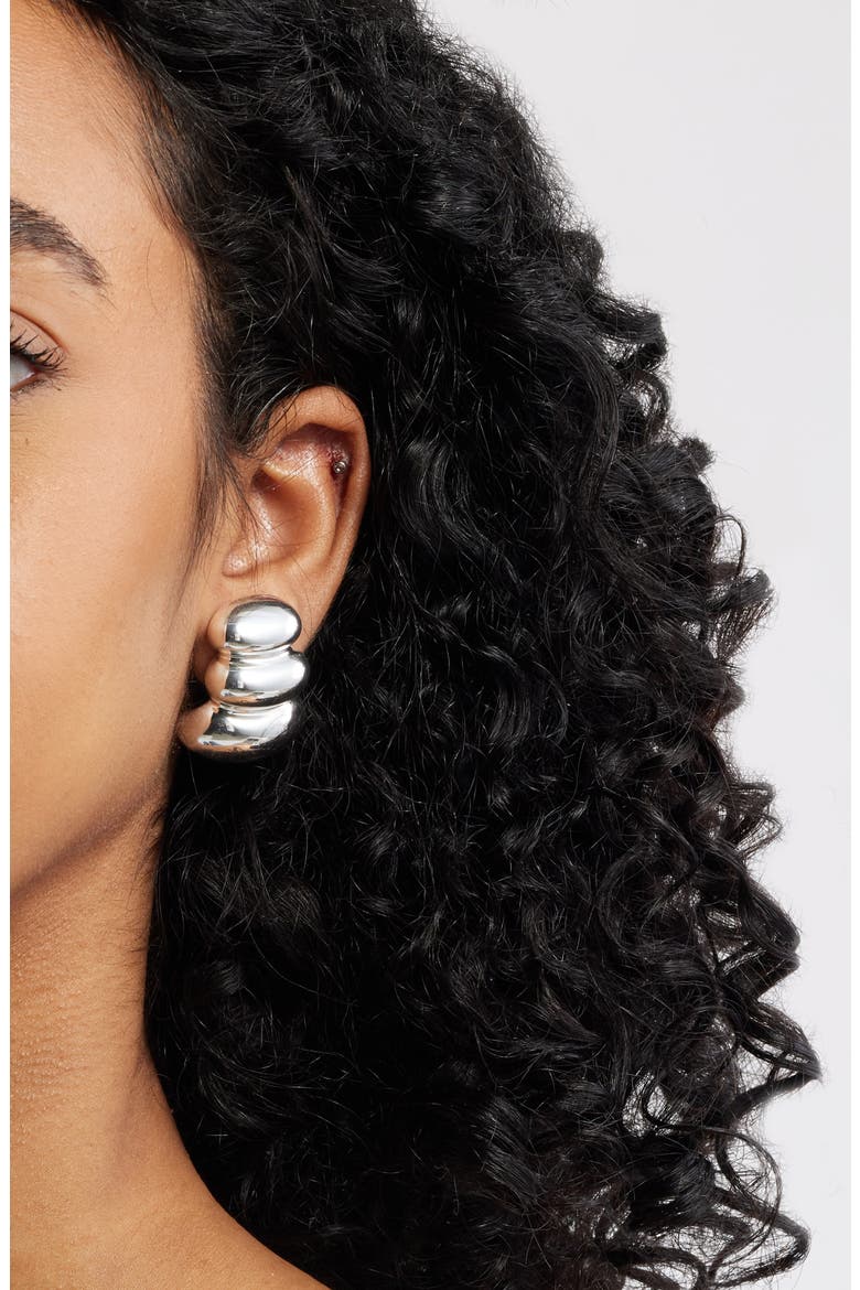 Non-Stop Earrings, Alternate, color, HIGH POLISH SILVER