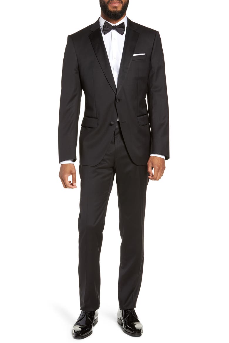 Halven/Gentry Slim Fit Wool Tuxedo, Main, color, BLACK