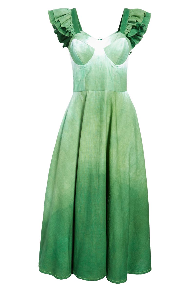 SIKA Binsa Ombré Ruffle Cotton Midi Dress, Alternate, color, 