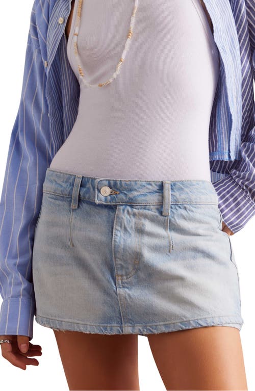 Free People Galivanting Denim Skort In Blue