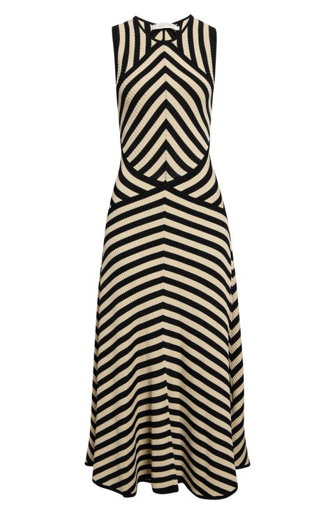 Valiant Deco Stripe Rib Sweater Dress