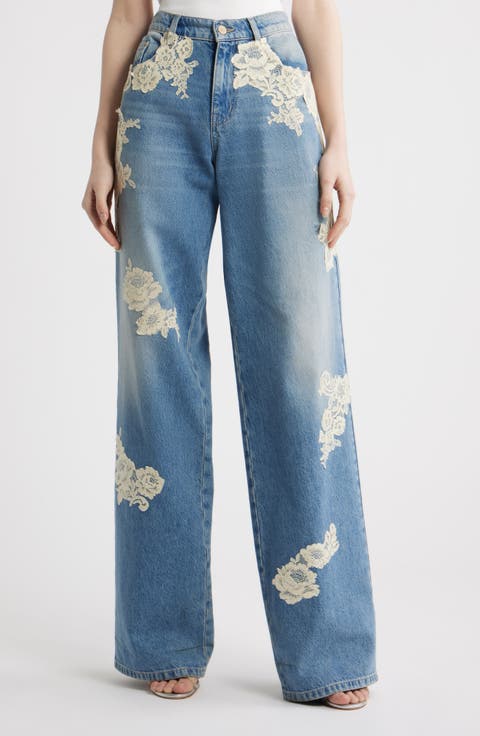 Bambie Lace Wide Leg Jeans