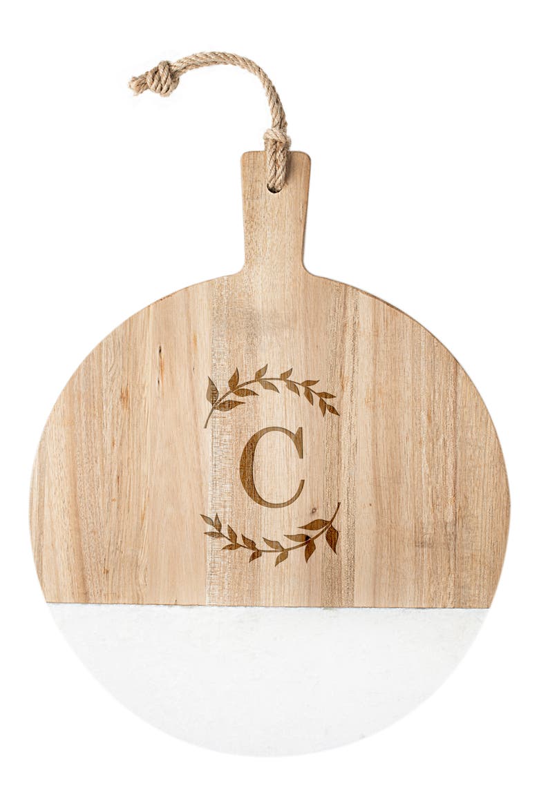 Monogram Acacia & Marble Cutting Board, Alternate, color, BLANK