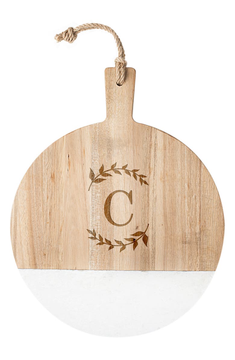 Cathy's Concepts Monogram Acacia & Marble Cutting Board, Alternate, color,