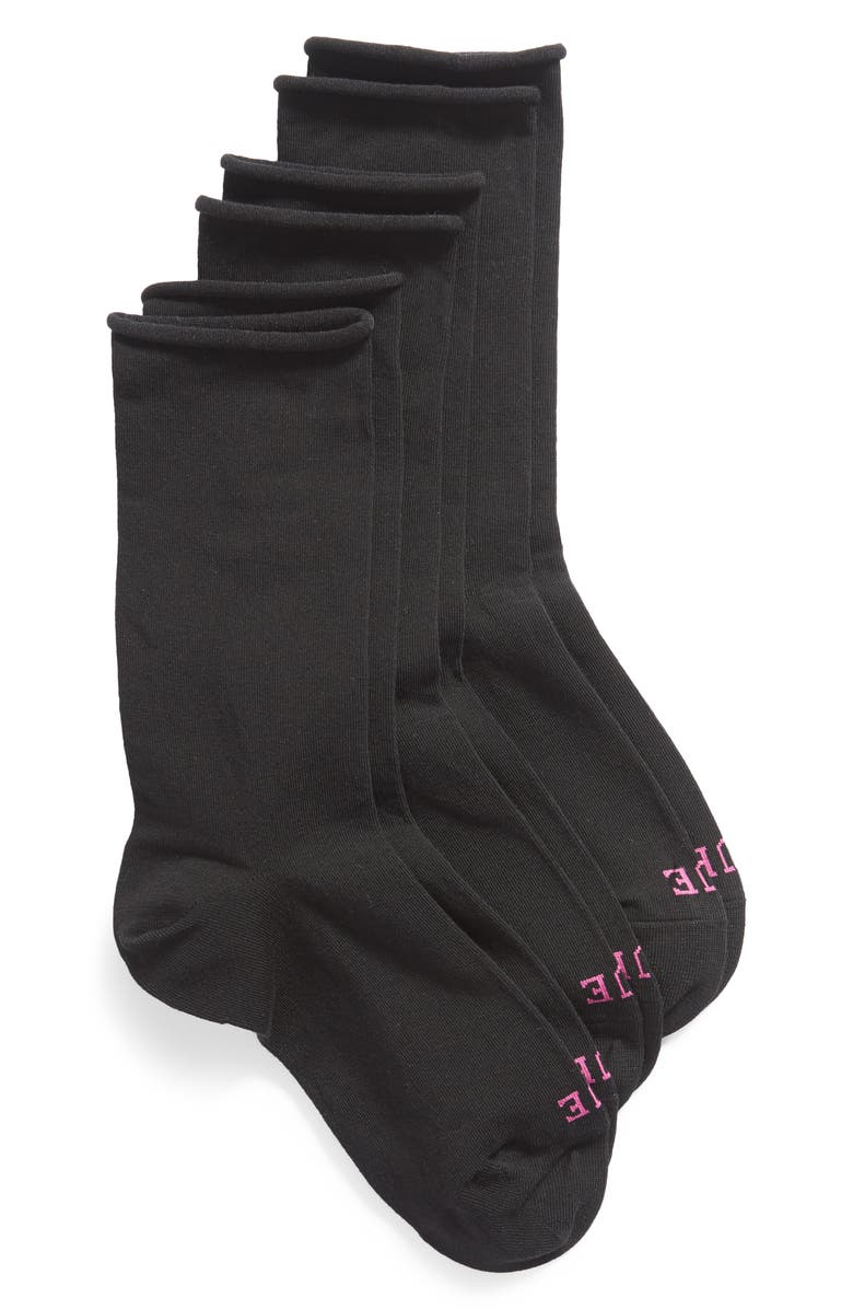 Hue Jeans 3-Pack Crew Socks, Main, color, 