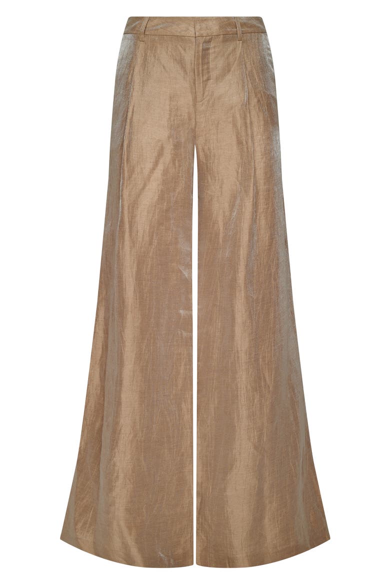 Allanah High Waist Wide Leg Trousers, Alternate, color, LATTE/ GOLD