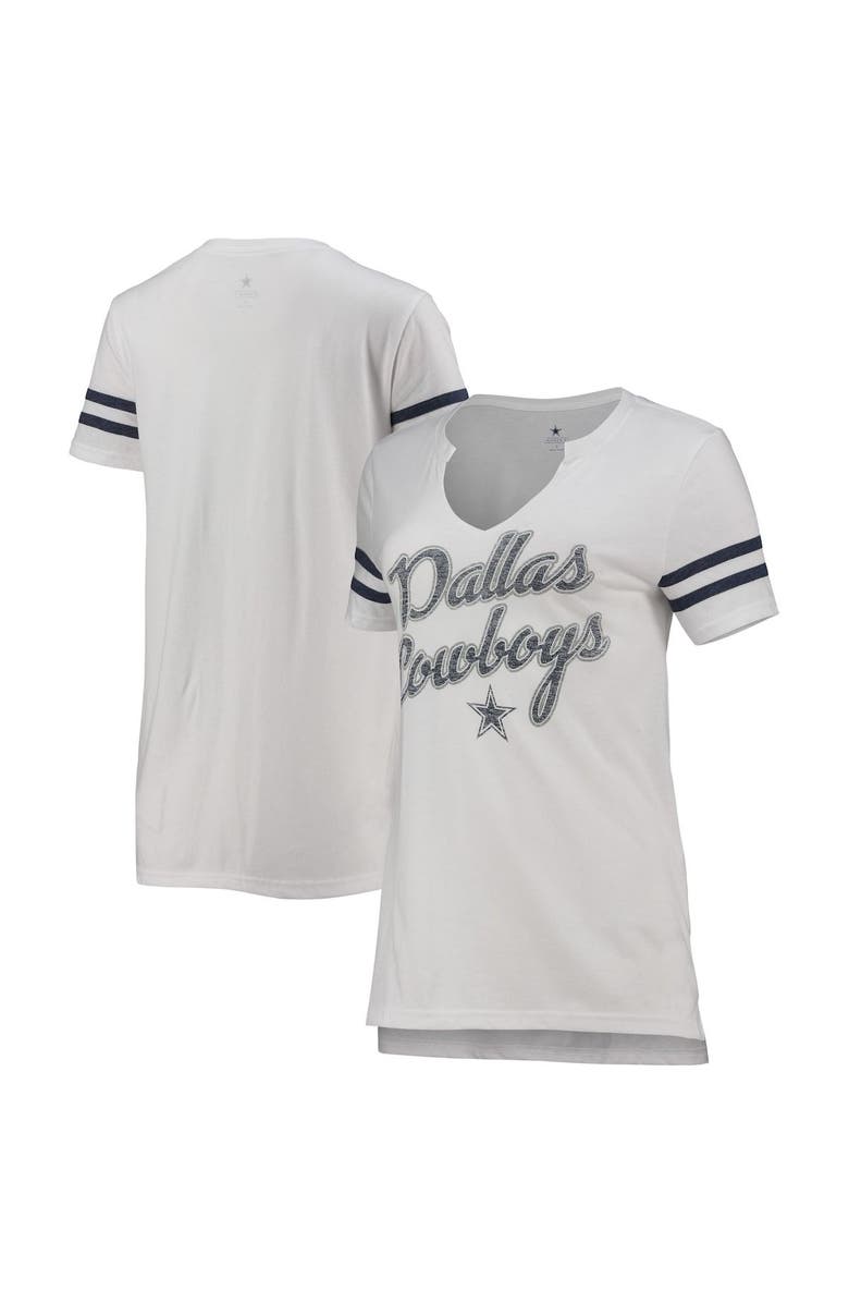 NFL Women's White Dallas Cowboys Glade V-Neck T-Shirt, Main, color, 