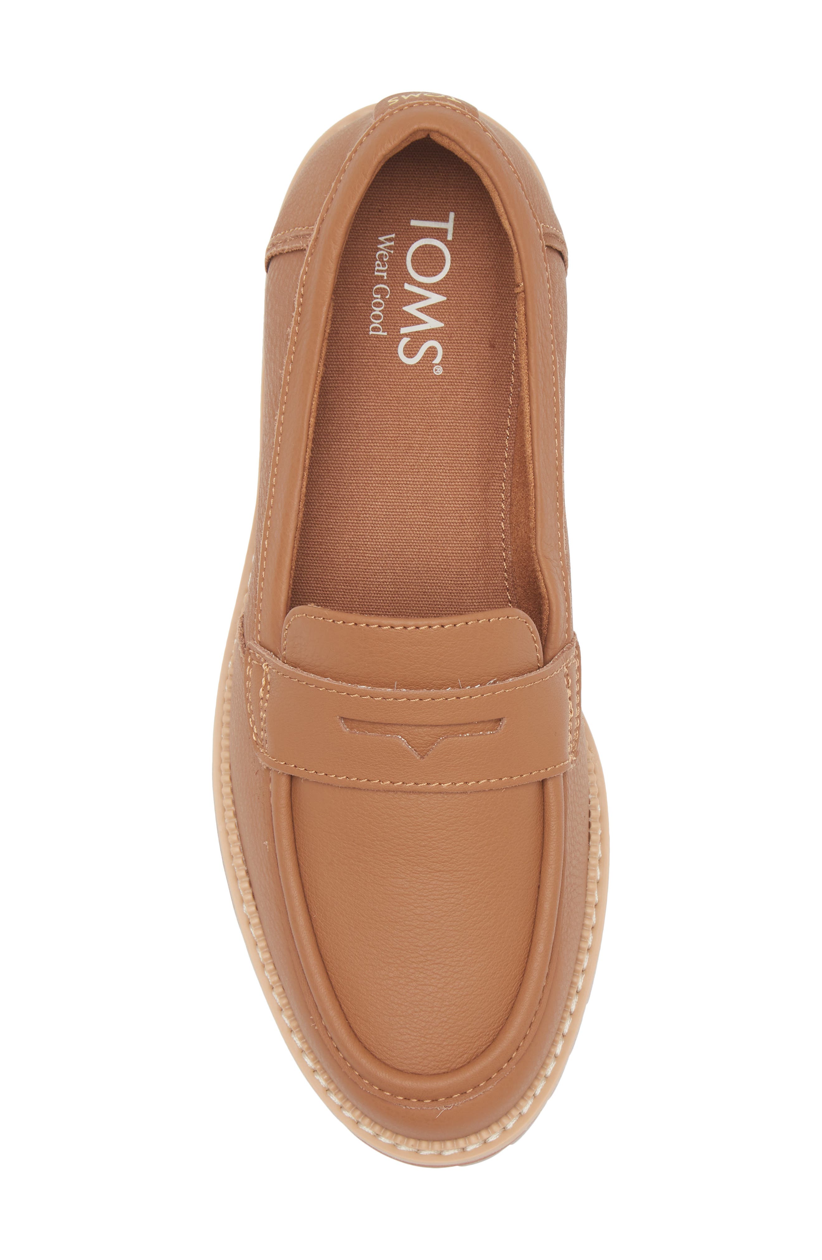 TOMS Cara Platform Penny Loafer, Alternate, color, Tan