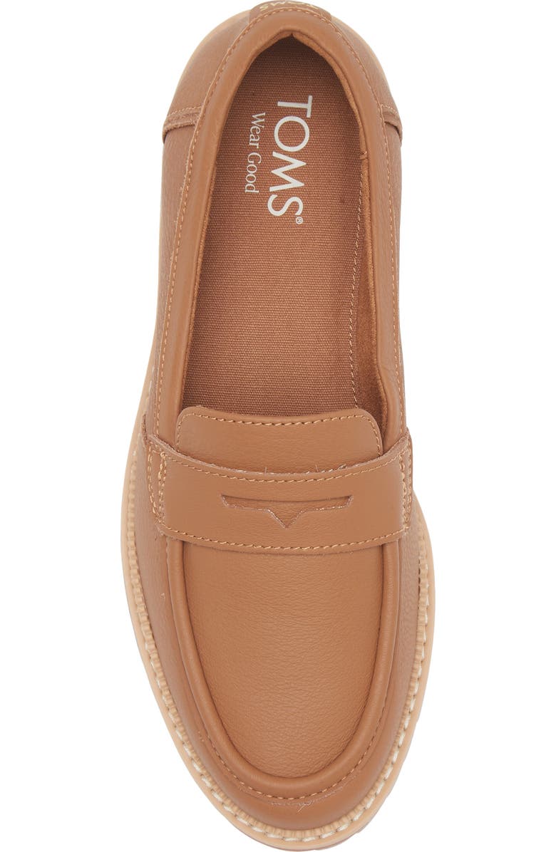 TOMS Cara Platform Penny Loafer, Alternate, color, Tan