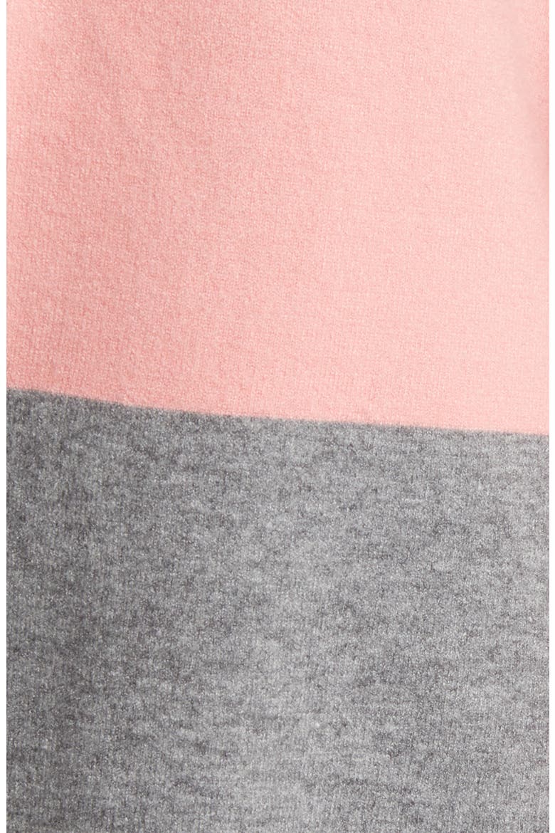 Colorblock Fringe Ruana, Alternate, color, PINK