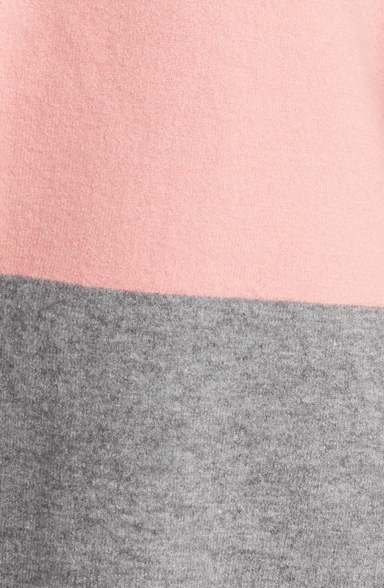 Roffe Accessories Colorblock Fringe Ruana, Alternate, color, Pink