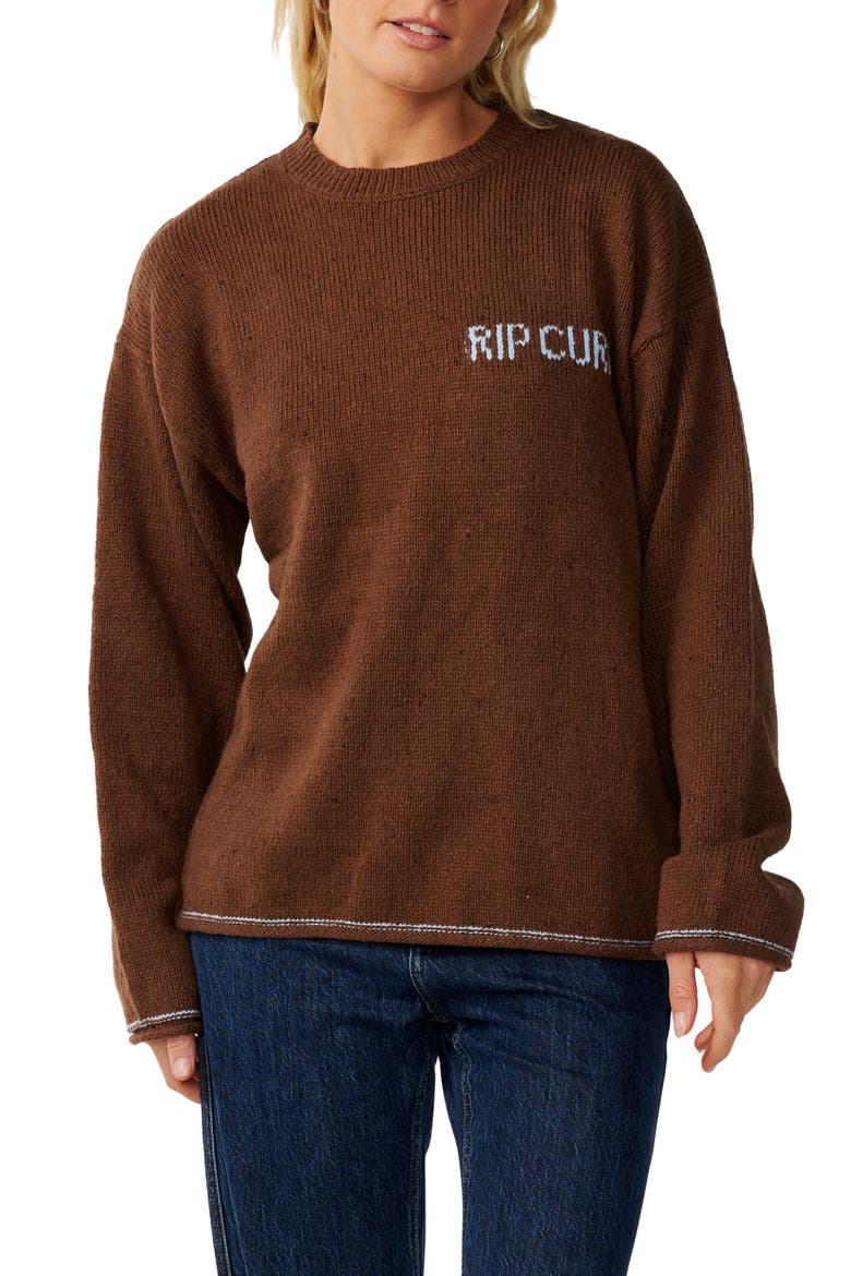 Sparrow Crewneck Sweater, Main, color, CHOCOLATE
