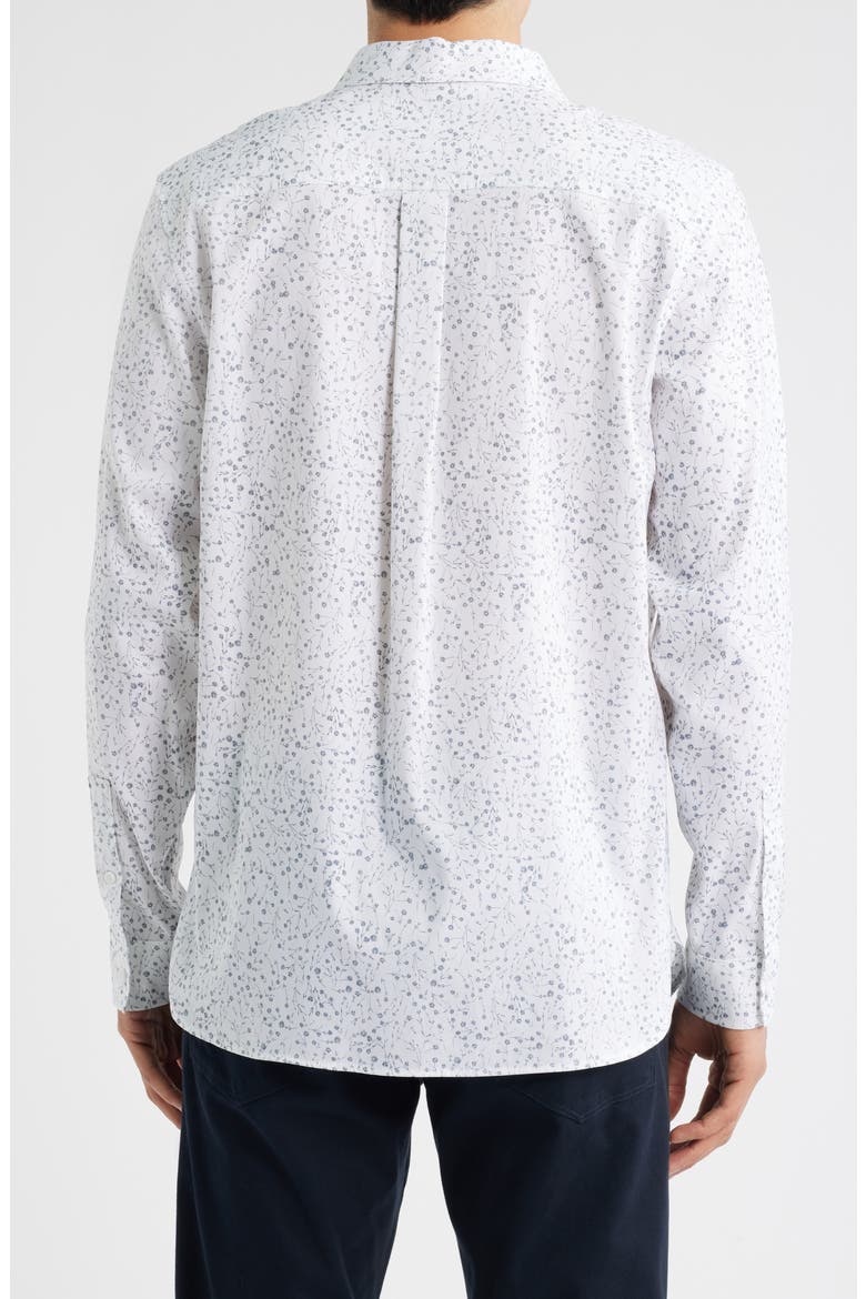 Ditsy Floral Long Sleeve Stretch Cotton Blend Button-Up Shirt, Alternate, color, WHITE SPRING DITSY