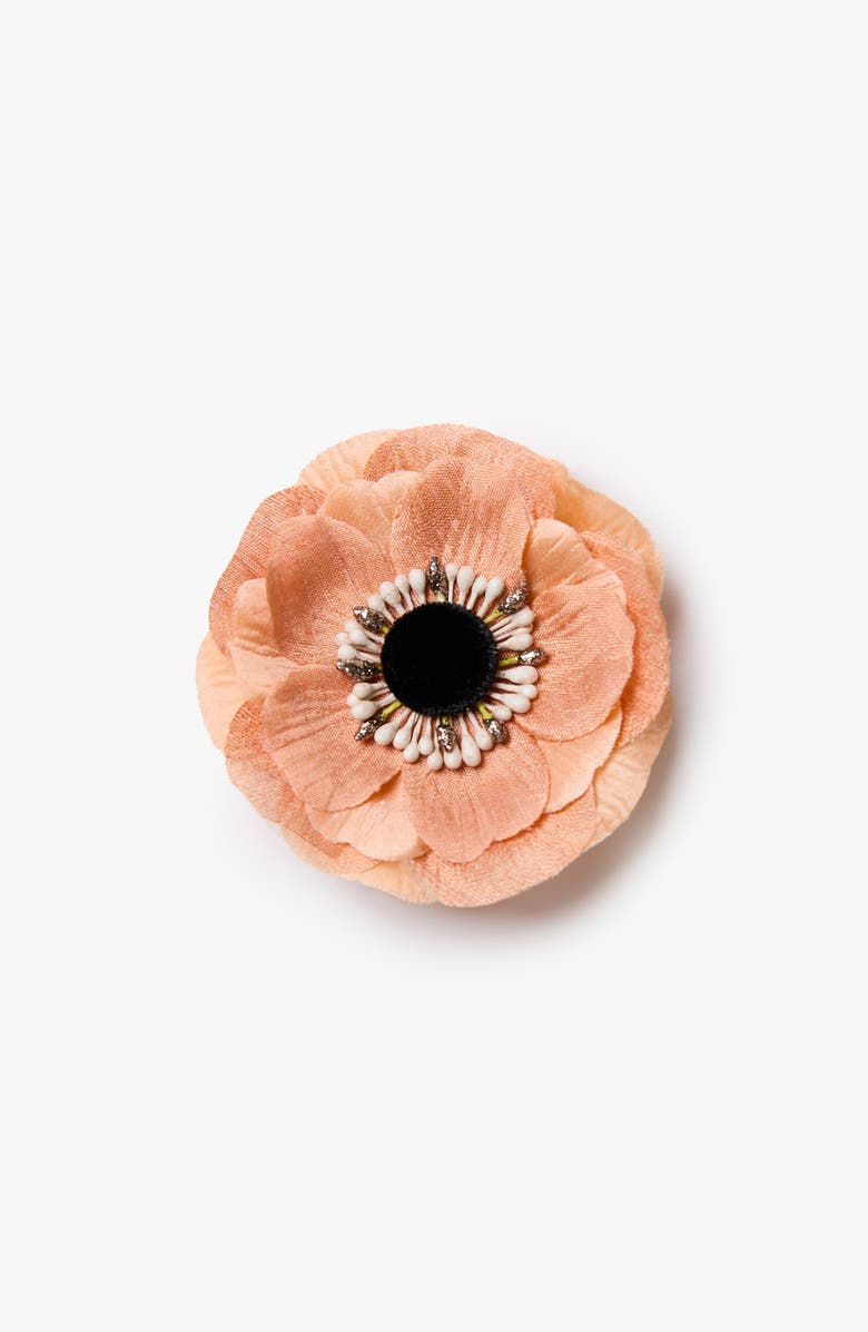 Helena Simon The Peach Anemone Floral Brooch, Main, color, Peach