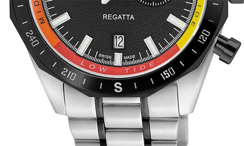 Gv2 Regatta Stainless Steel Swiss Quartz Bracelet Watch, 42mm In Two Toned Ss/black
