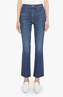 MOTHER The Hustler Fray Ankle Bootcut Jeans