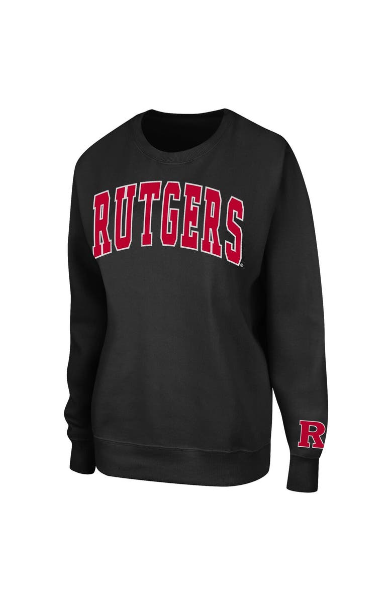 COLOSSEUM Women's Colosseum Black Rutgers Scarlet Knights Campanile Pullover Sweatshirt, Alternate, color, Black