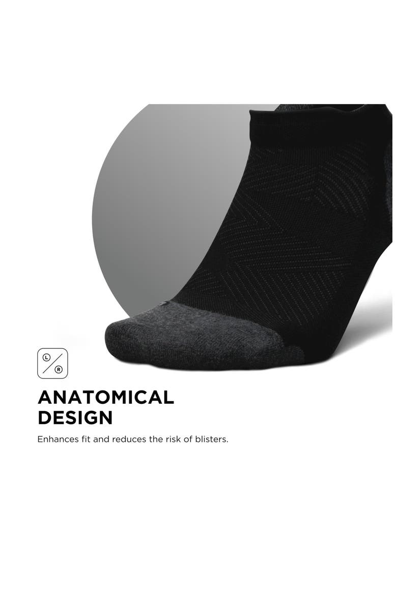 Elite Max Cushion No Show Tab Ankle Socks  Sport Sock with Targeted Compression, Alternate, color, Black