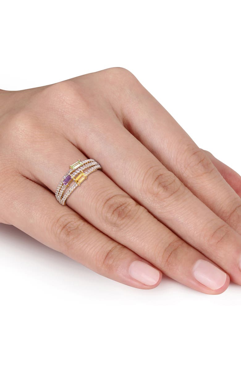 DELMAR Amethyst Citrine Peridot & White Topaz Ring, Alternate, color, Gold Multi