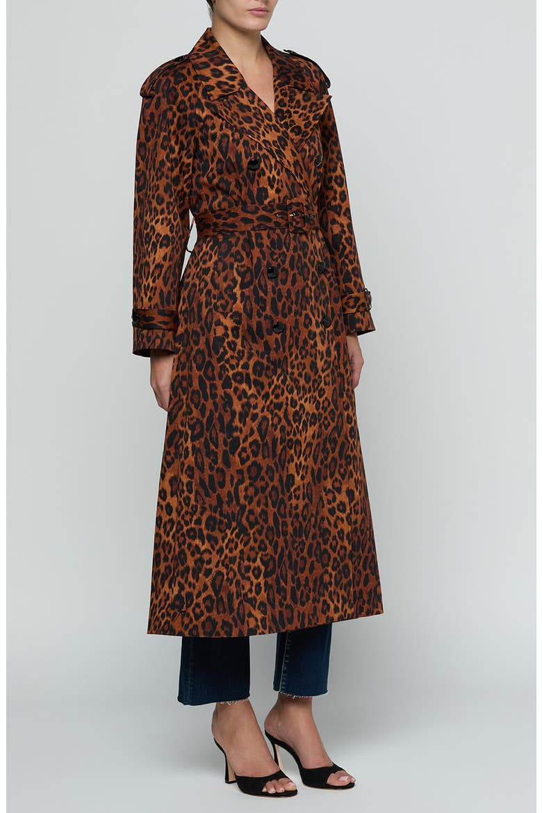 Brinley Oversized Trench Coat, Alternate, color, TAN MULTI JAVAN LEOPARD