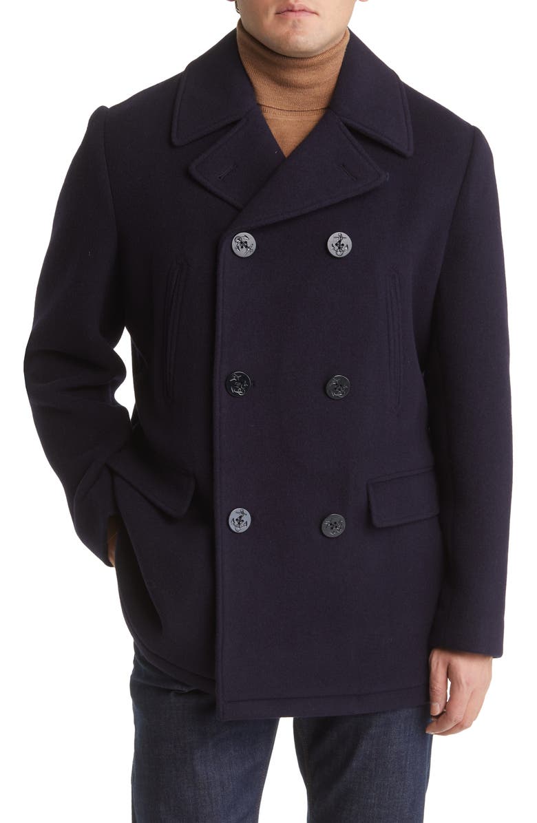 Brooks Brothers New Wool Peacoat, Alternate, color,