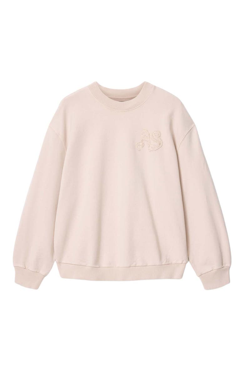 Insignia Graphic Appliqué Cotton Sweatshirt, Alternate, color, CRYSTAL PINK