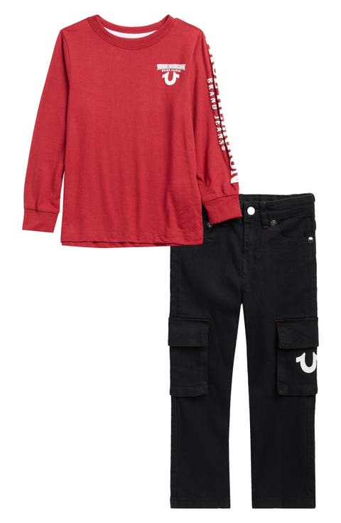 Kids' Long Sleeve T-Shirt & Jeans Set (Little Kid)