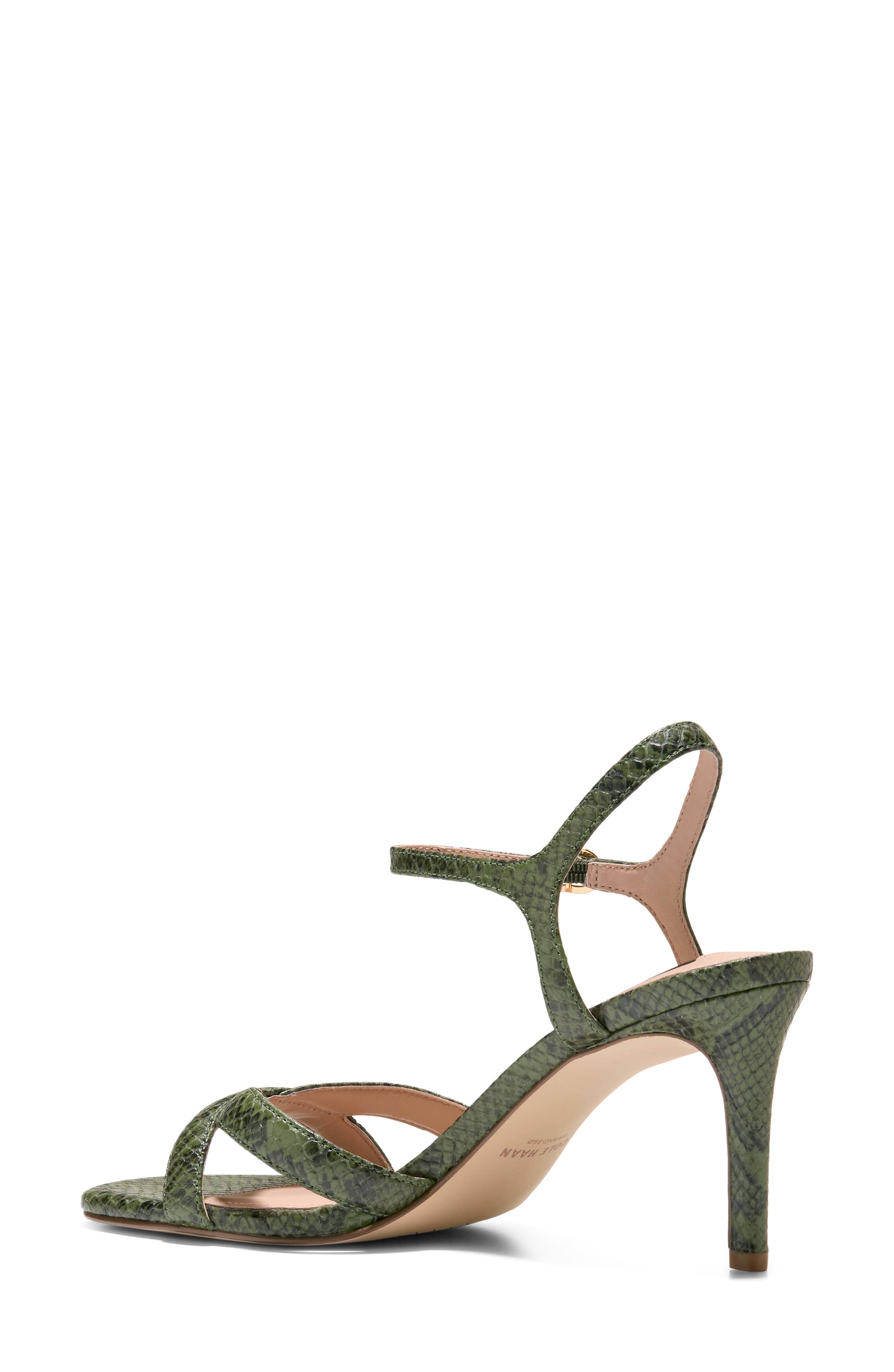 Constantina Ankle Strap Sandal, Alternate, color, CHIVE GLOSSY SNAKE PRINT