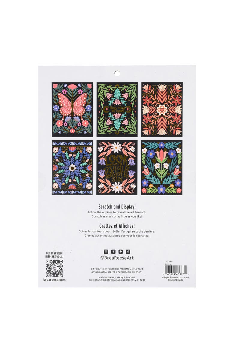Scratch Art Paper Pad Butterfly Garden, Alternate, color, Multicolored