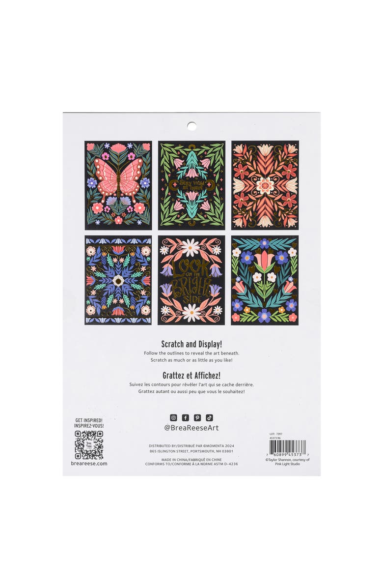 Brea Reese Scratch Art Paper Pad Butterfly Garden, Alternate, color, 