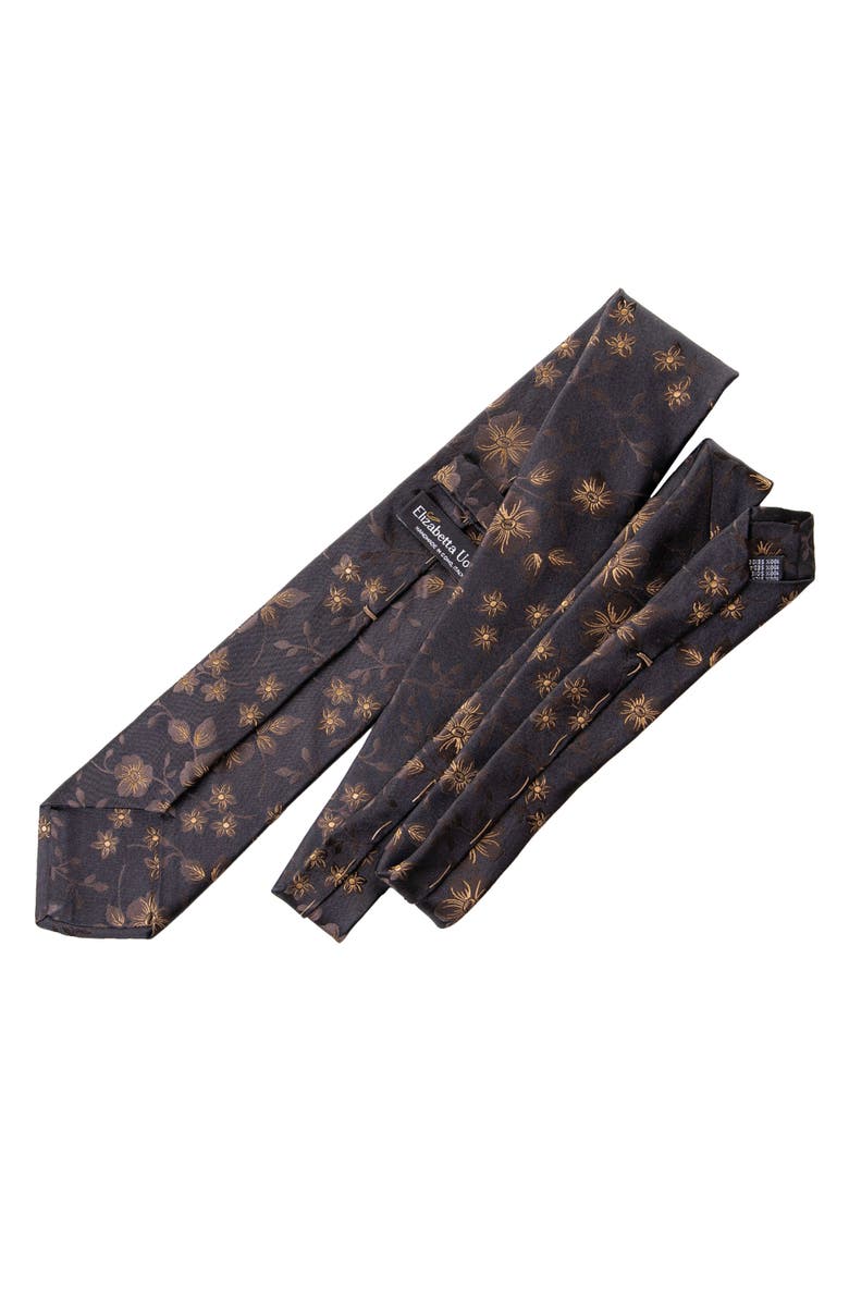 Elizabetta Silvio - Extra Long Silk Jacquard Tie for Men, Alternate, color, Black