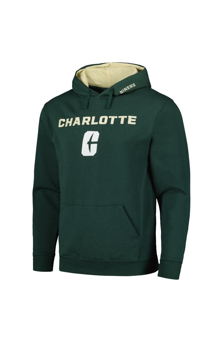 COLOSSEUM Men's Colosseum Green Charlotte 49ers Arch and Logo Pullover Hoodie, Alternate, color, Green