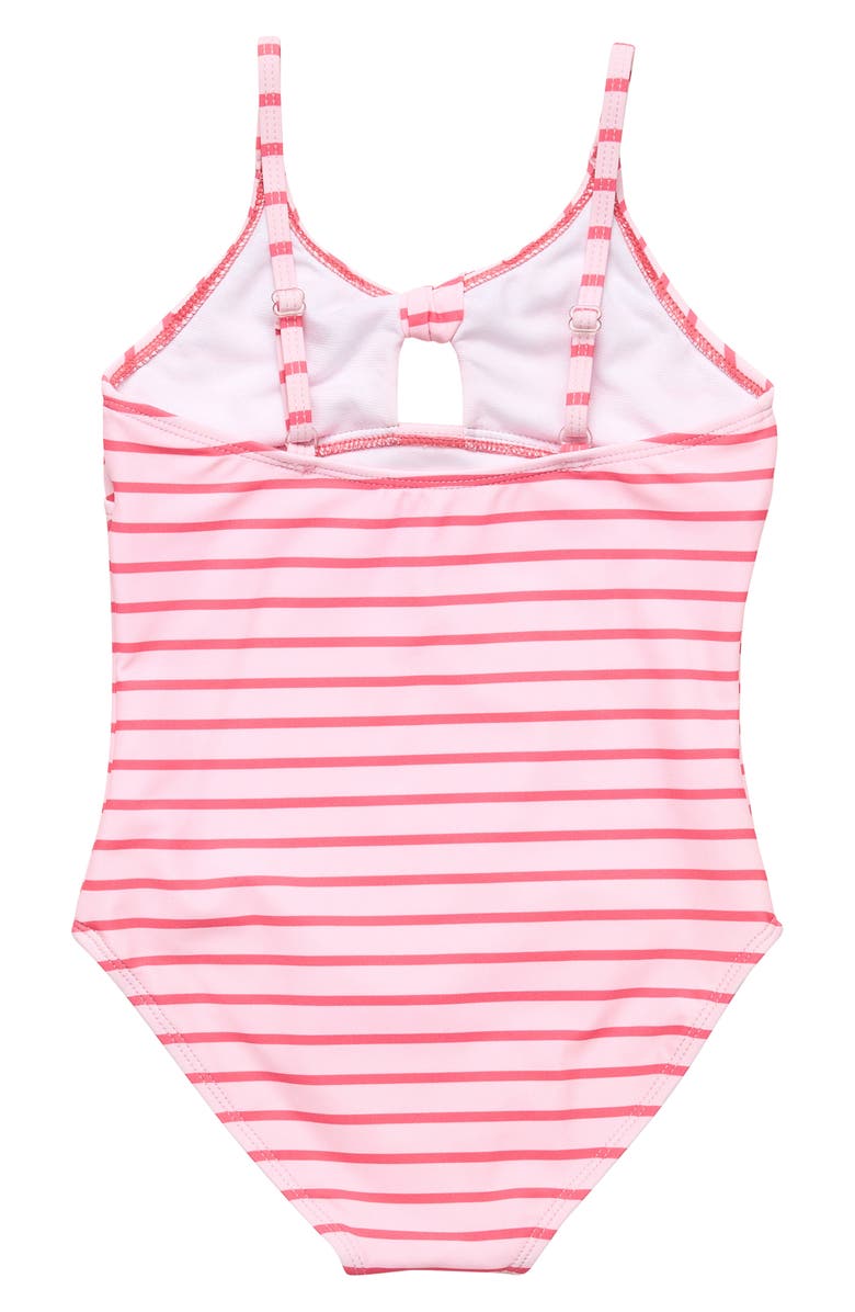 Snapper Rock Kids' Stripe Bow Detail One-Piece Swimsuit, Alternate, color, 