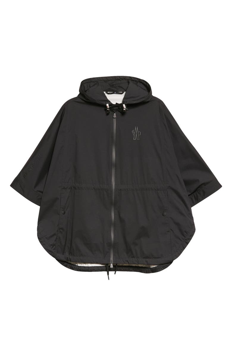 Moncler Grenoble Logo Zip Hooded Nylon Cape, Alternate, color, 
