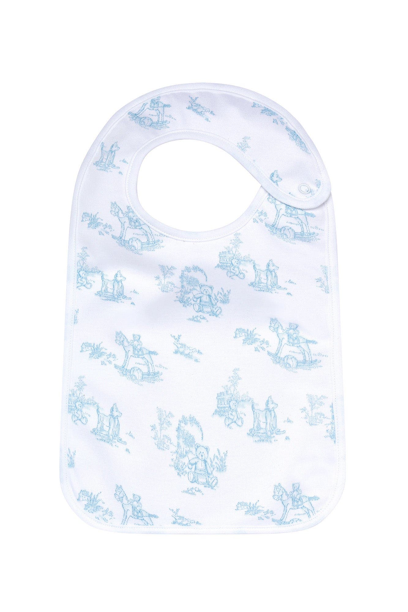 Nellapima Baby Boy Cotton Feeding Bib in Blue Toile 