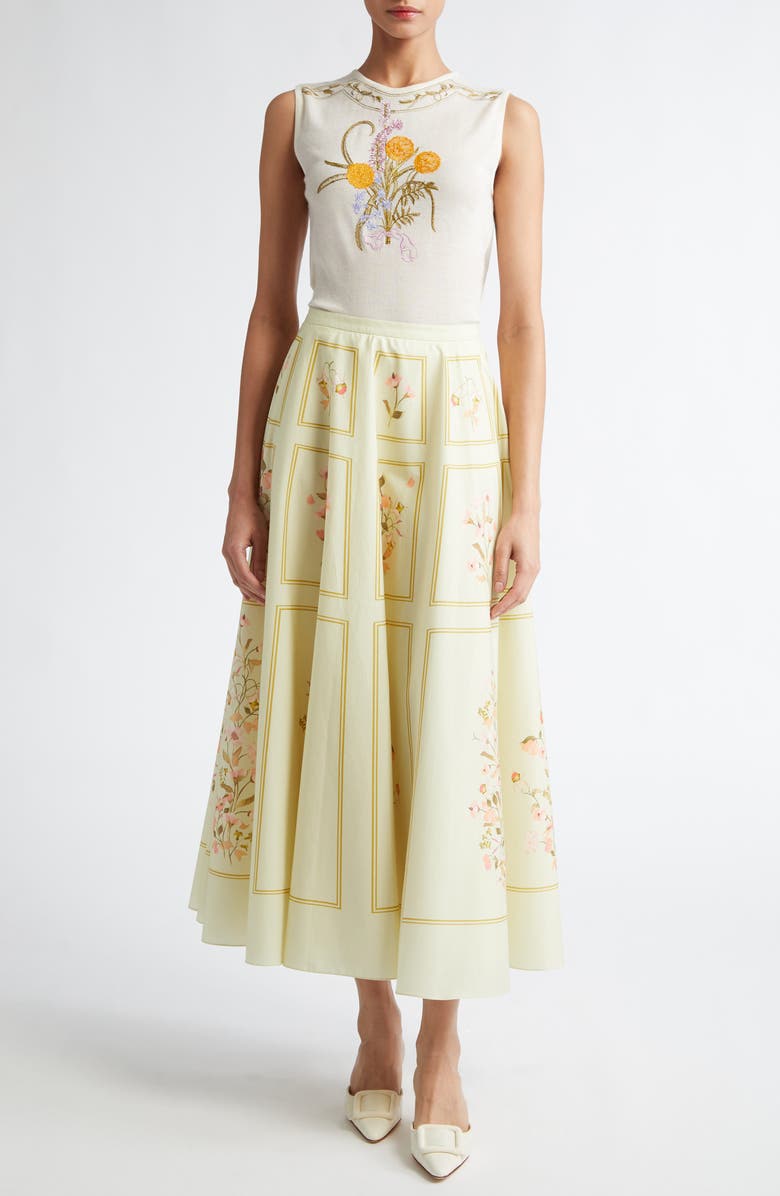 Giambattista Valli Floral Embroidered Cashmere & Silk Sleeveless Sweater, Alternate, color, 