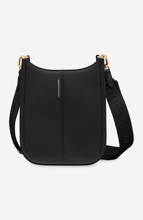 MAISON de SABRÉ Mini Leather Saddle Bag in Black Caviar at Nordstrom